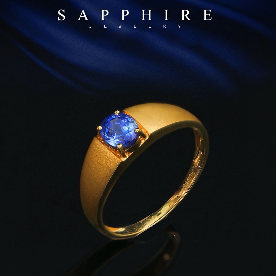 14k Gold 0.85 Ct Natural Sapphire Ring - 2