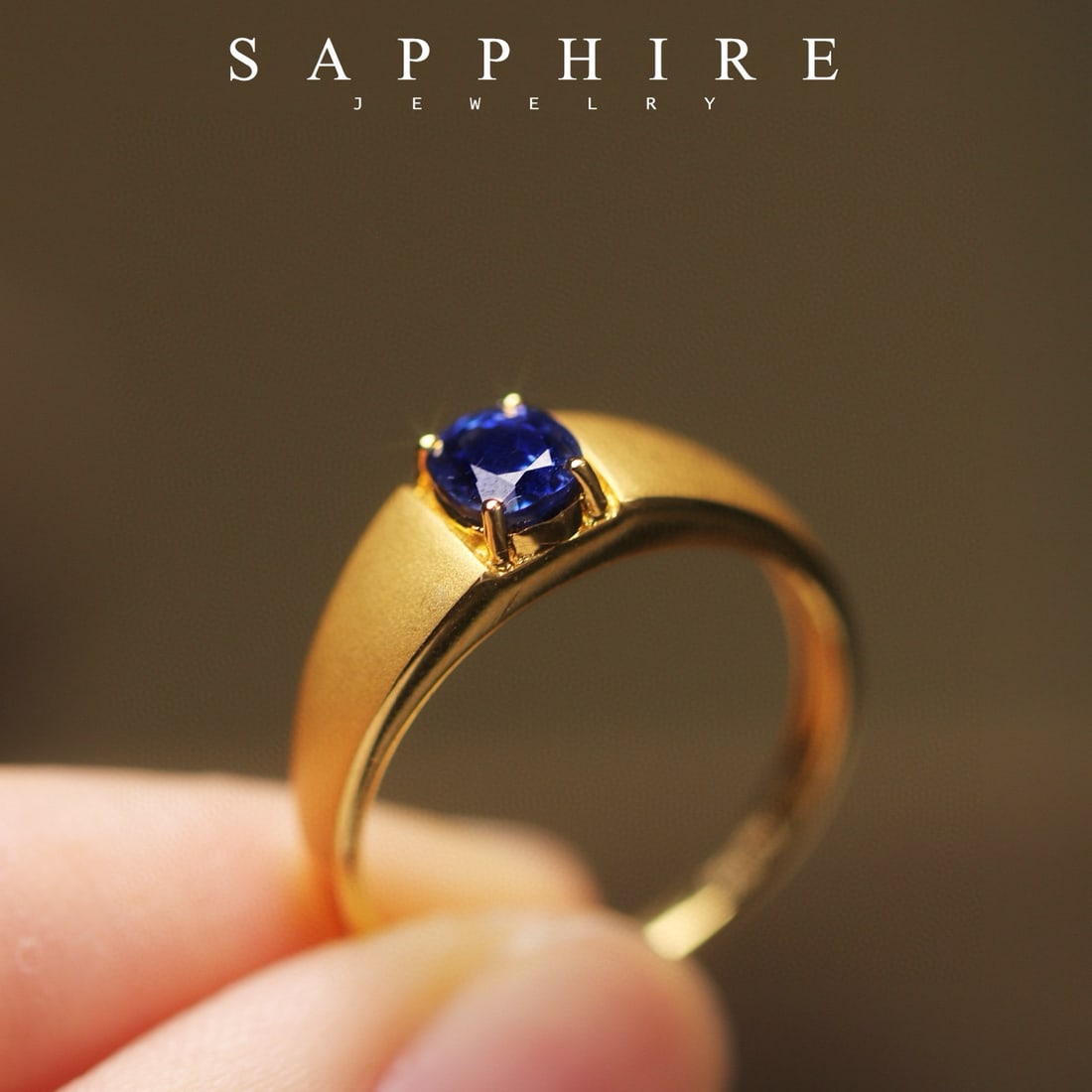 14k Gold 0.85 Ct Natural Sapphire Ring - 3