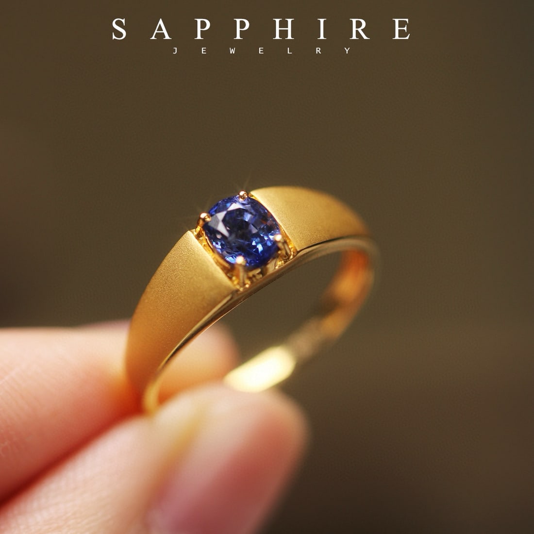 14k Gold 0.85 Ct Natural Sapphire Ring - 4