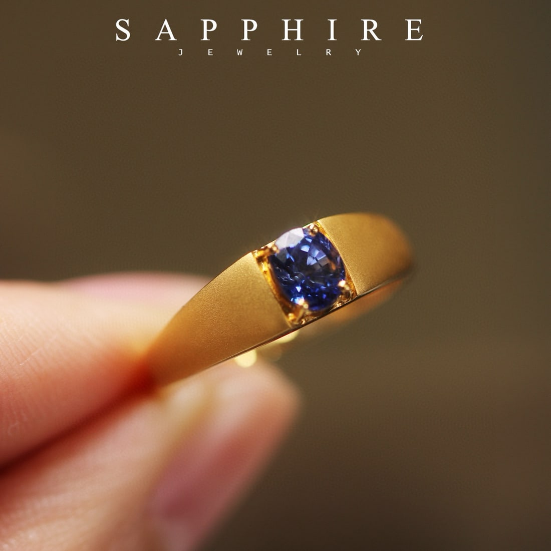 14k Gold 0.85 Ct Natural Sapphire Ring - 5