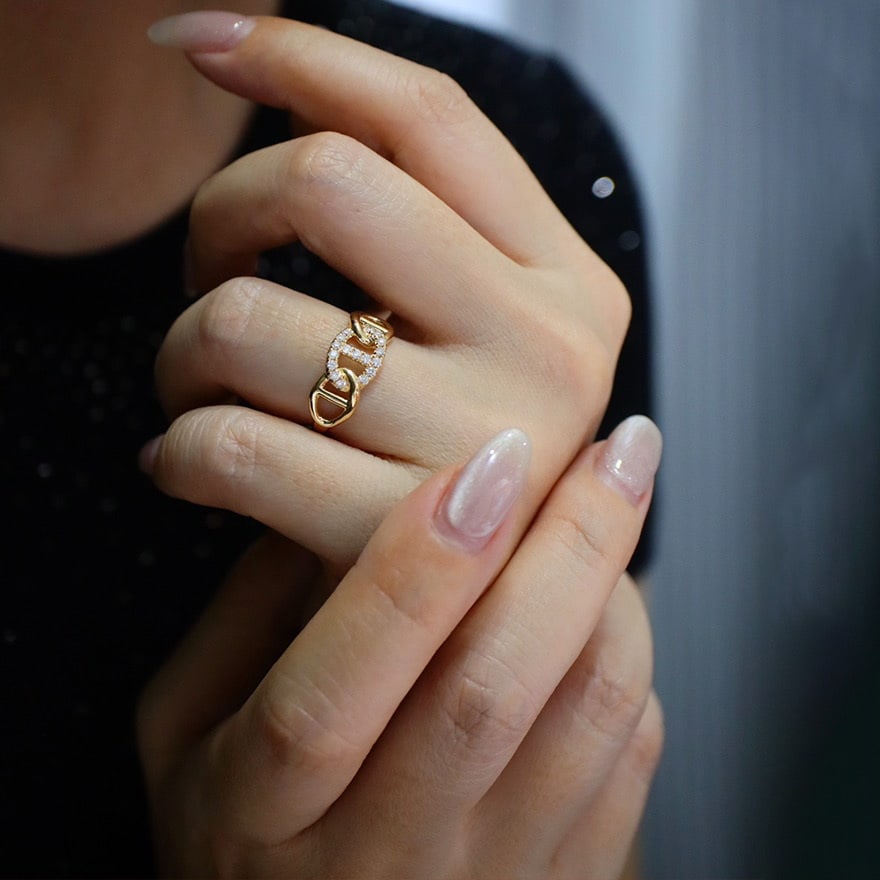 14k Gold 0.25 Ct Natural H Diamond Ring - 9