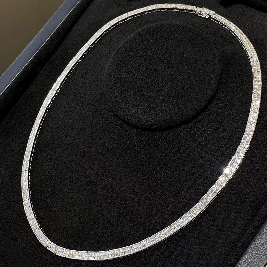 14k Gold 6.5 Ct Natural H Diamond Necklace - 2