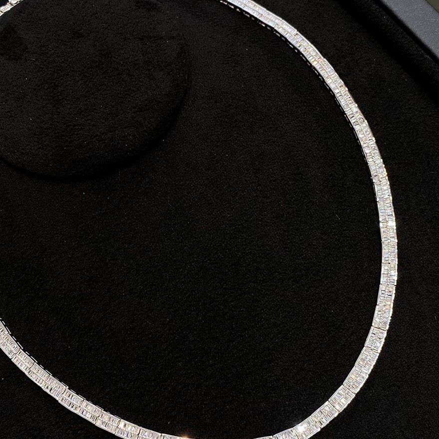 14k Gold 6.5 Ct Natural H Diamond Necklace - 3