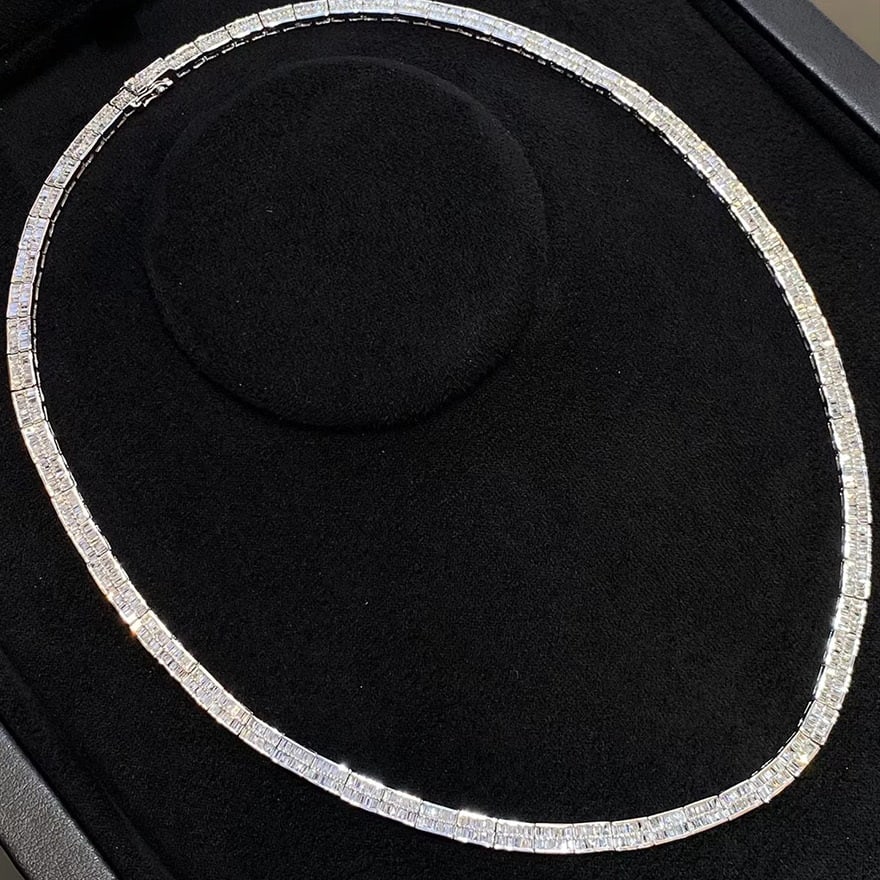 14k Gold 6.5 Ct Natural H Diamond Necklace - 4