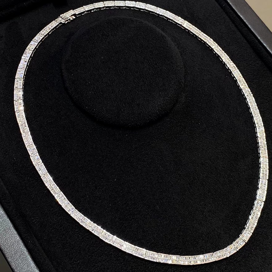 14k Gold 6.5 Ct Natural H Diamond Necklace - 5