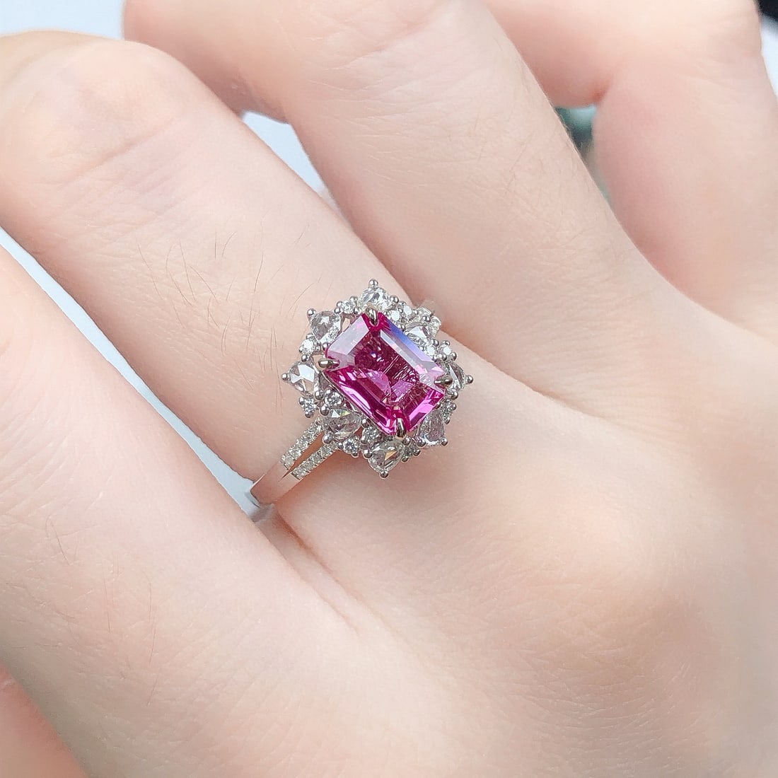 14k Gold 1.59 Ctw Natural Padparadscha Sapphire & Diamond Ring/pendant( Without Chain ) - 3