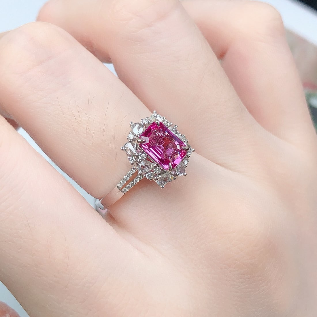 14k Gold 1.59 Ctw Natural Padparadscha Sapphire & Diamond Ring/pendant( Without Chain ) - 4