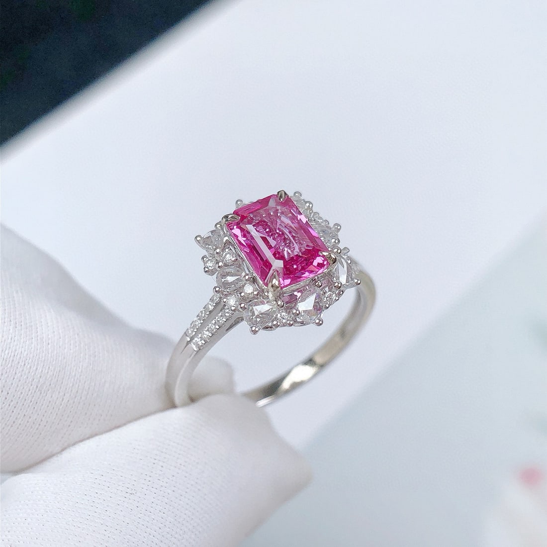 14k Gold 1.59 Ctw Natural Padparadscha Sapphire & Diamond Ring/pendant( Without Chain ) - 7