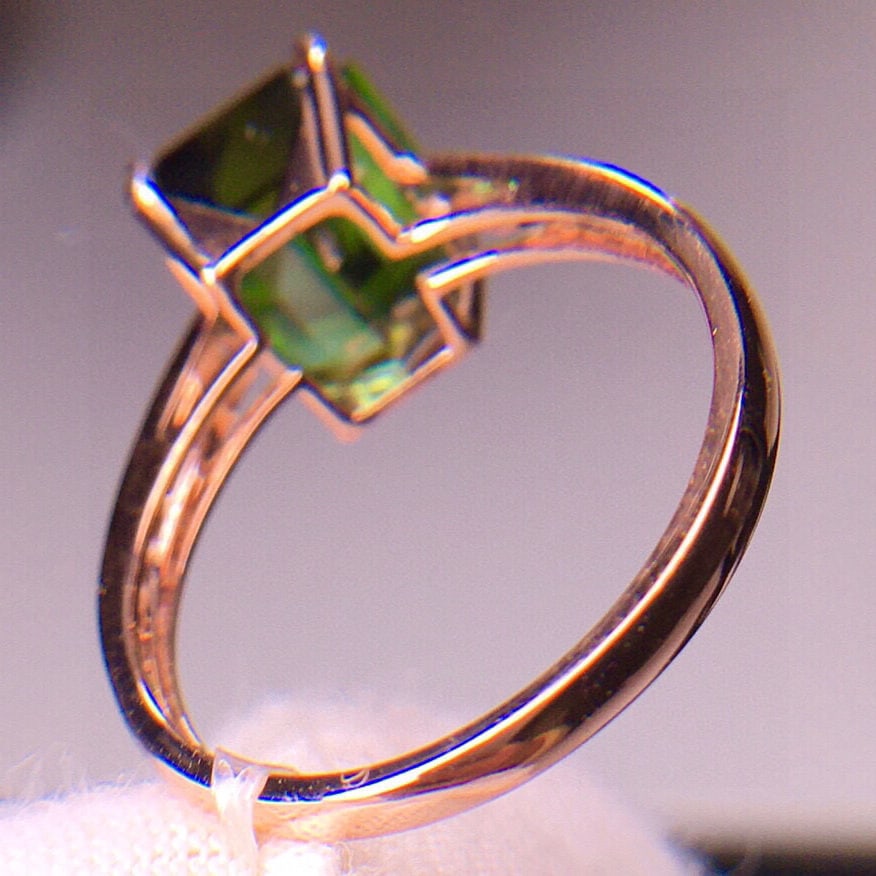 14k Gold 4.5 Ct Natural Tourmaline & Diamond Ring - 7