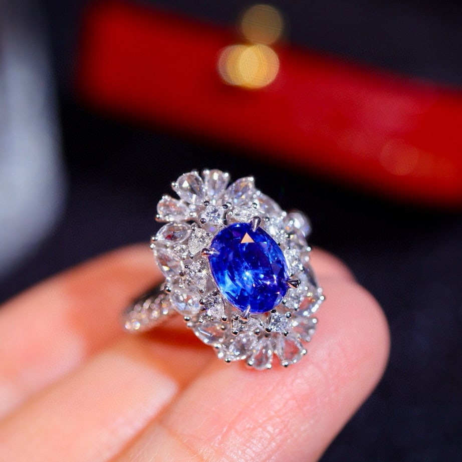 14k Gold 2.59 Ctw Natural Sapphire & Diamond Ring - 3