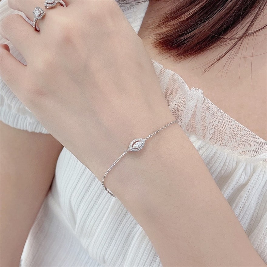 14k Gold 0.2 Ct Natural H Diamond Bracelet - 3