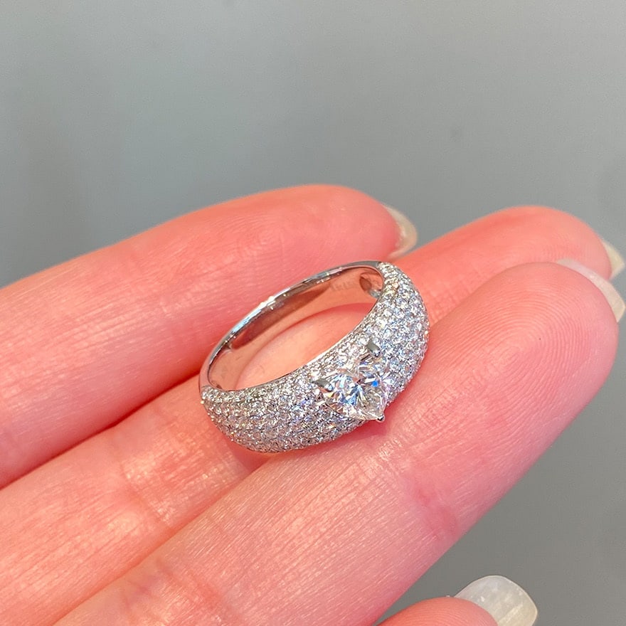 14k Gold 2.1 Ctw Natural H Diamond Ring - 2