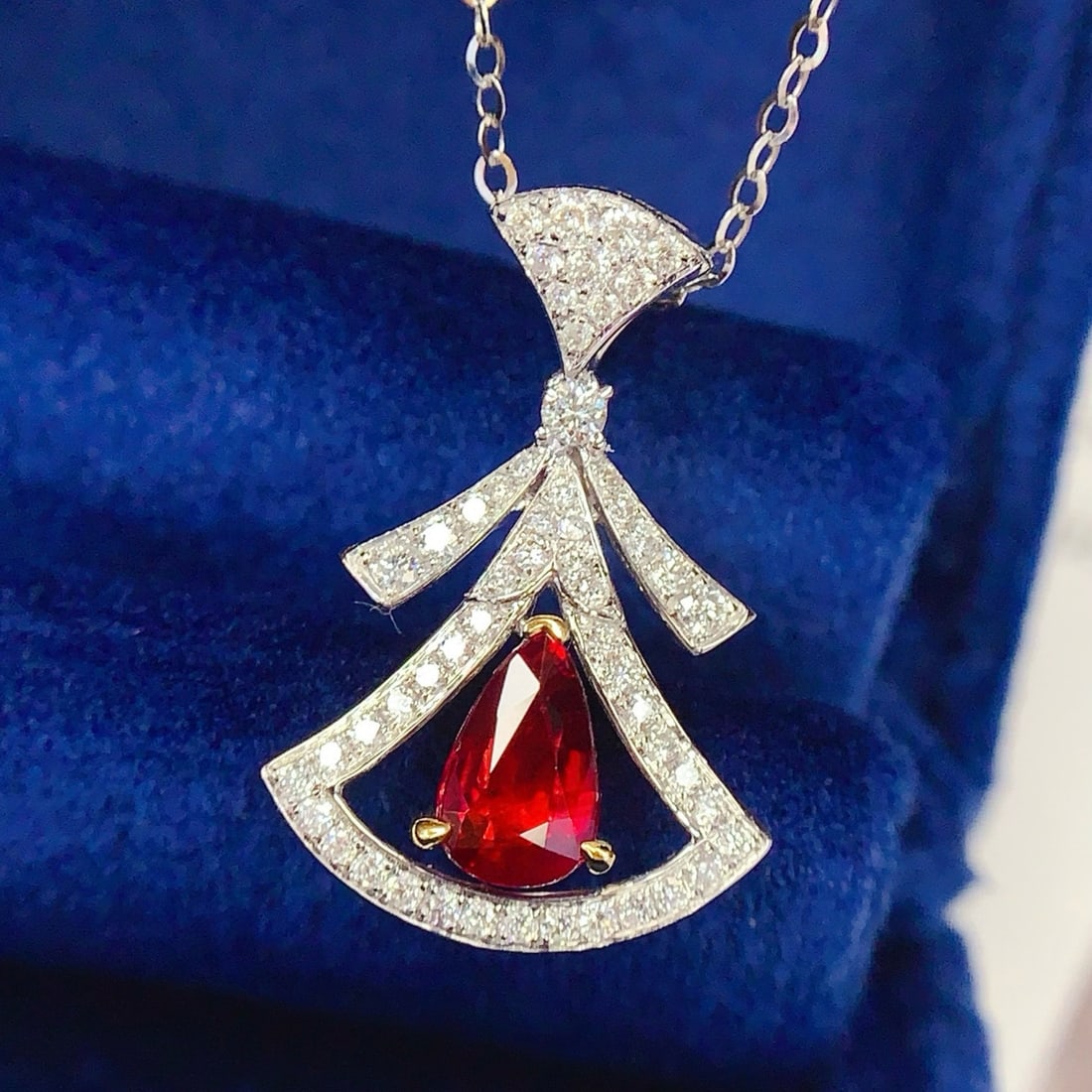 14k Gold 1.01 Ct Natural Ruby & Diamond Pendant( Without Chain ) - 3