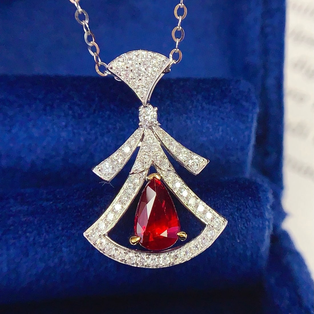 14k Gold 1.01 Ct Natural Ruby & Diamond Pendant( Without Chain ) - 4