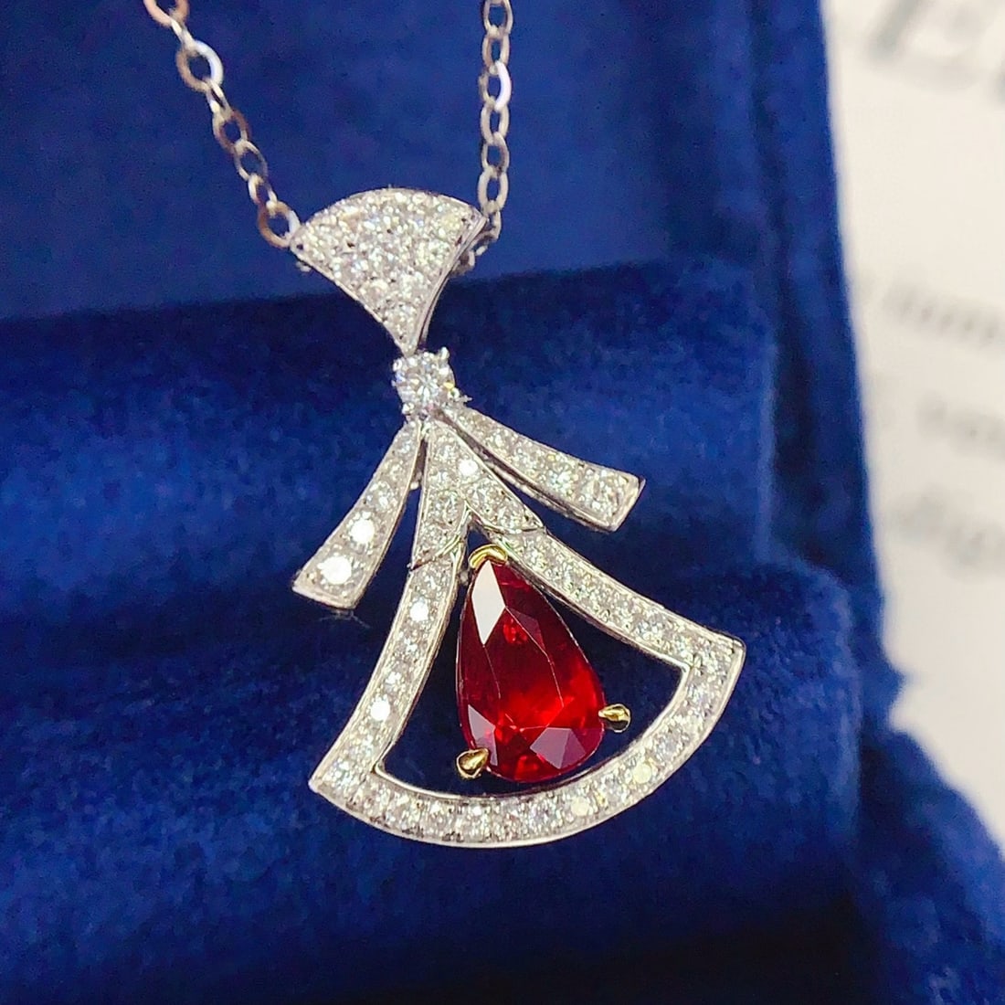 14k Gold 1.01 Ct Natural Ruby & Diamond Pendant( Without Chain ) - 5