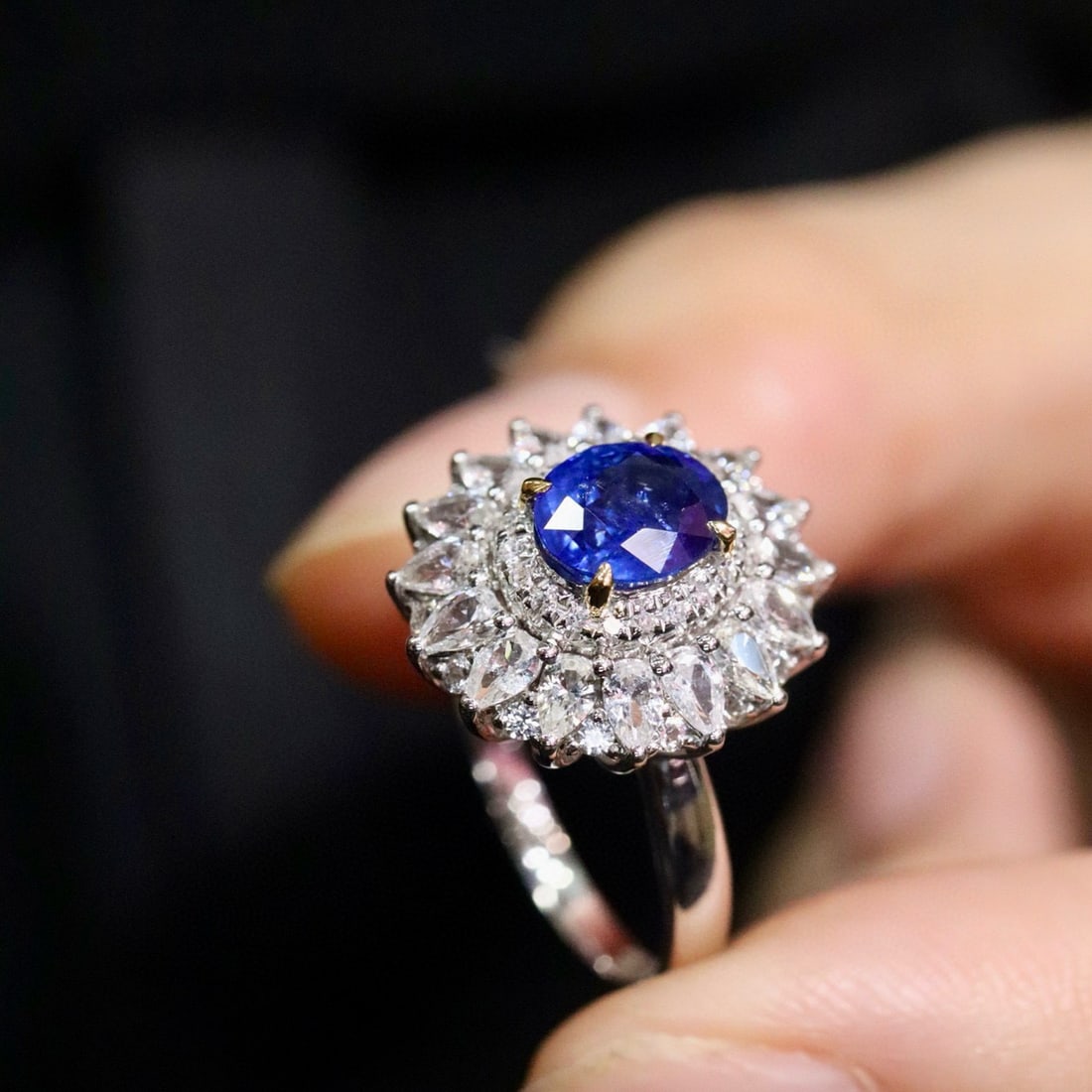 14k Gold 1.40 Ctw Natural Sapphire & Diamond Ring - 3