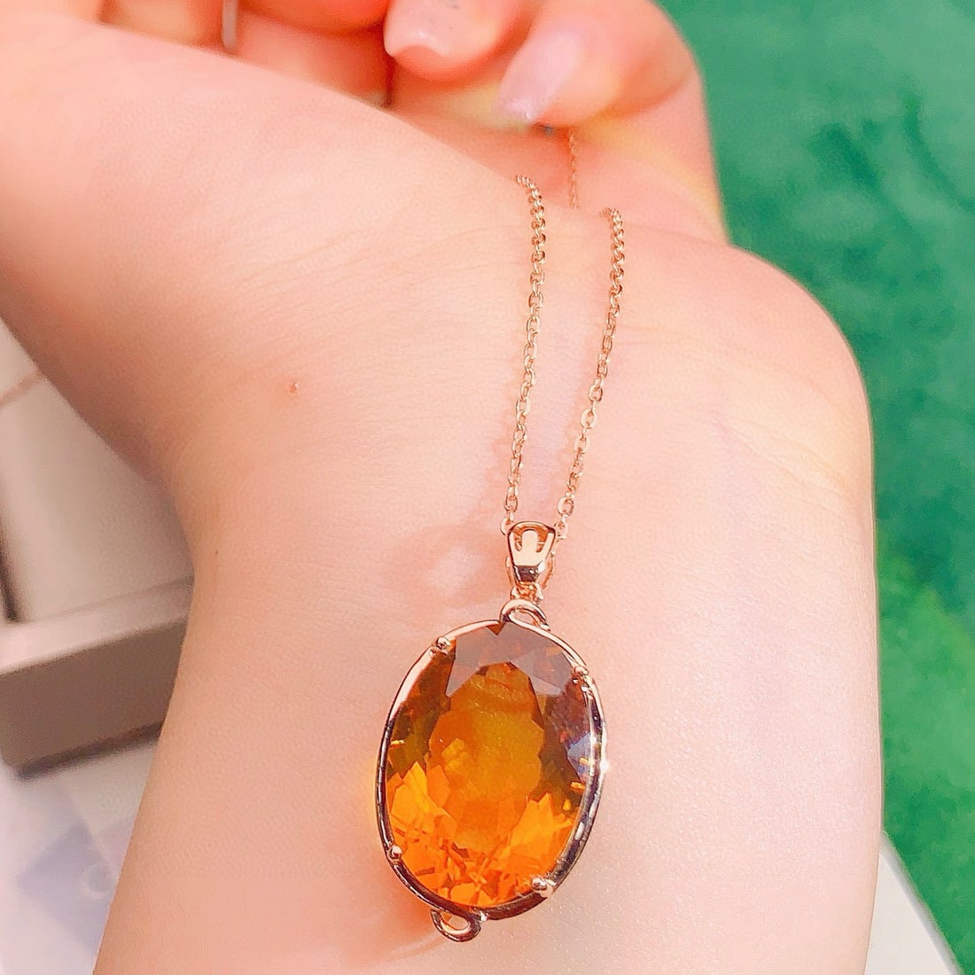 14k Gold 11.55 Ct Natural Citrine Pendant( Without Chain ) - 5