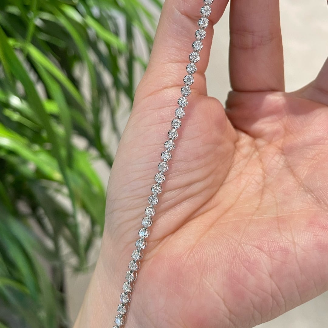 14k Gold 2 Ct Natural H Diamond Bracelet - 2
