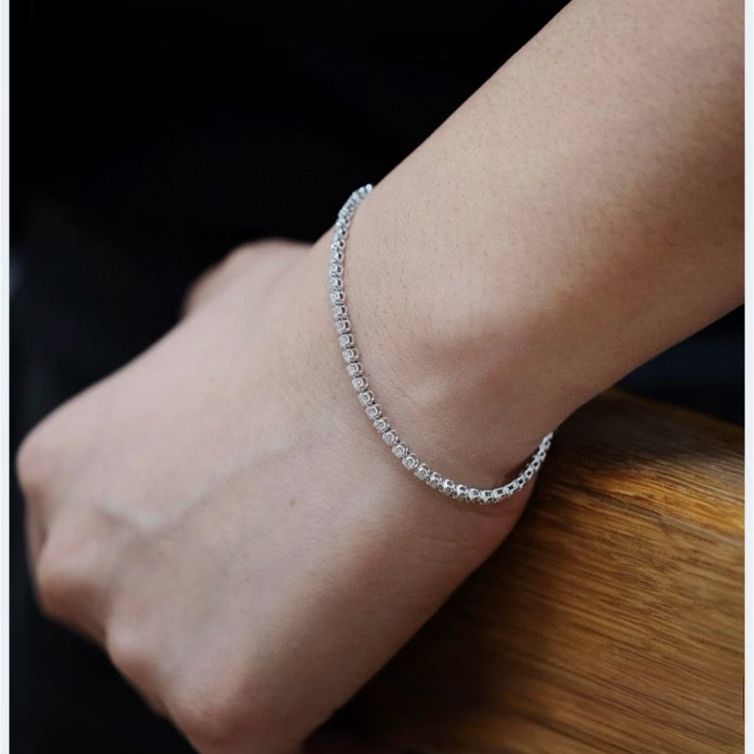 14k Gold 2 Ct Natural H Diamond Bracelet - 8