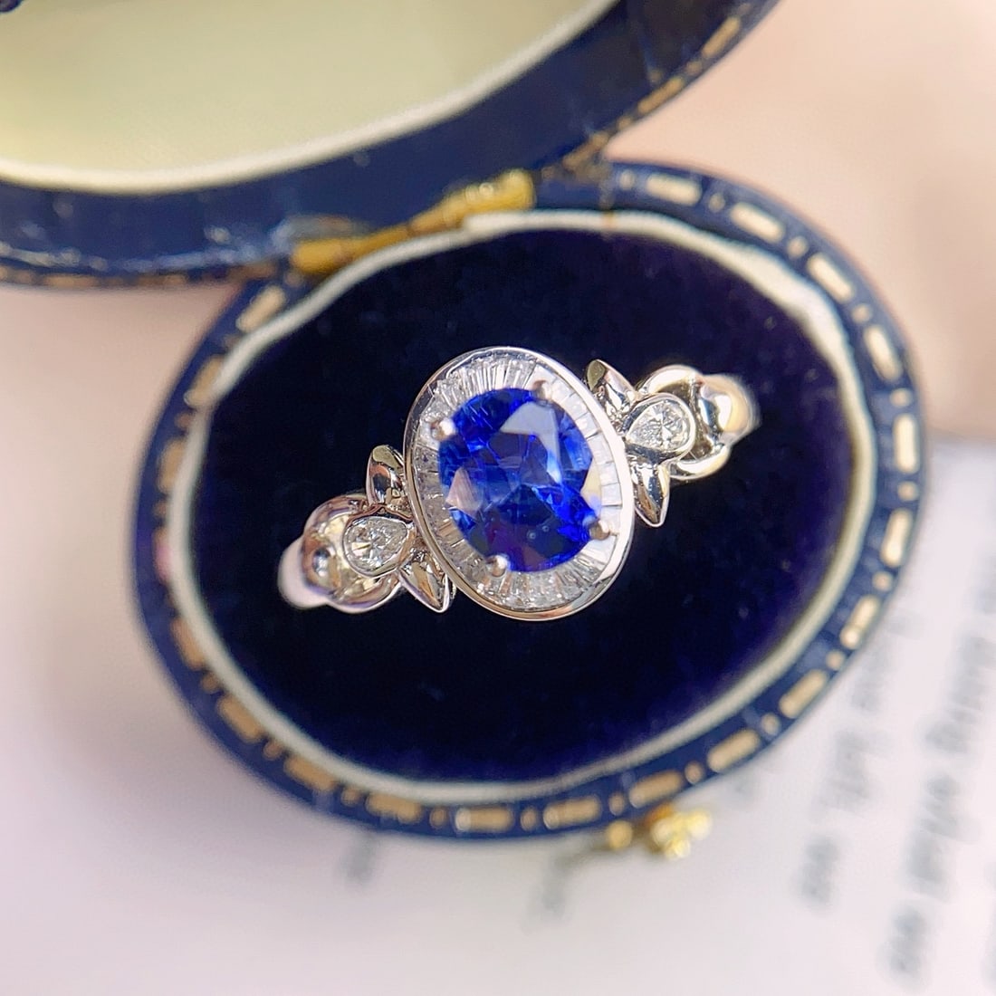 14k Gold 1.15 Ct Natural Sapphire & Diamond Ring - 3