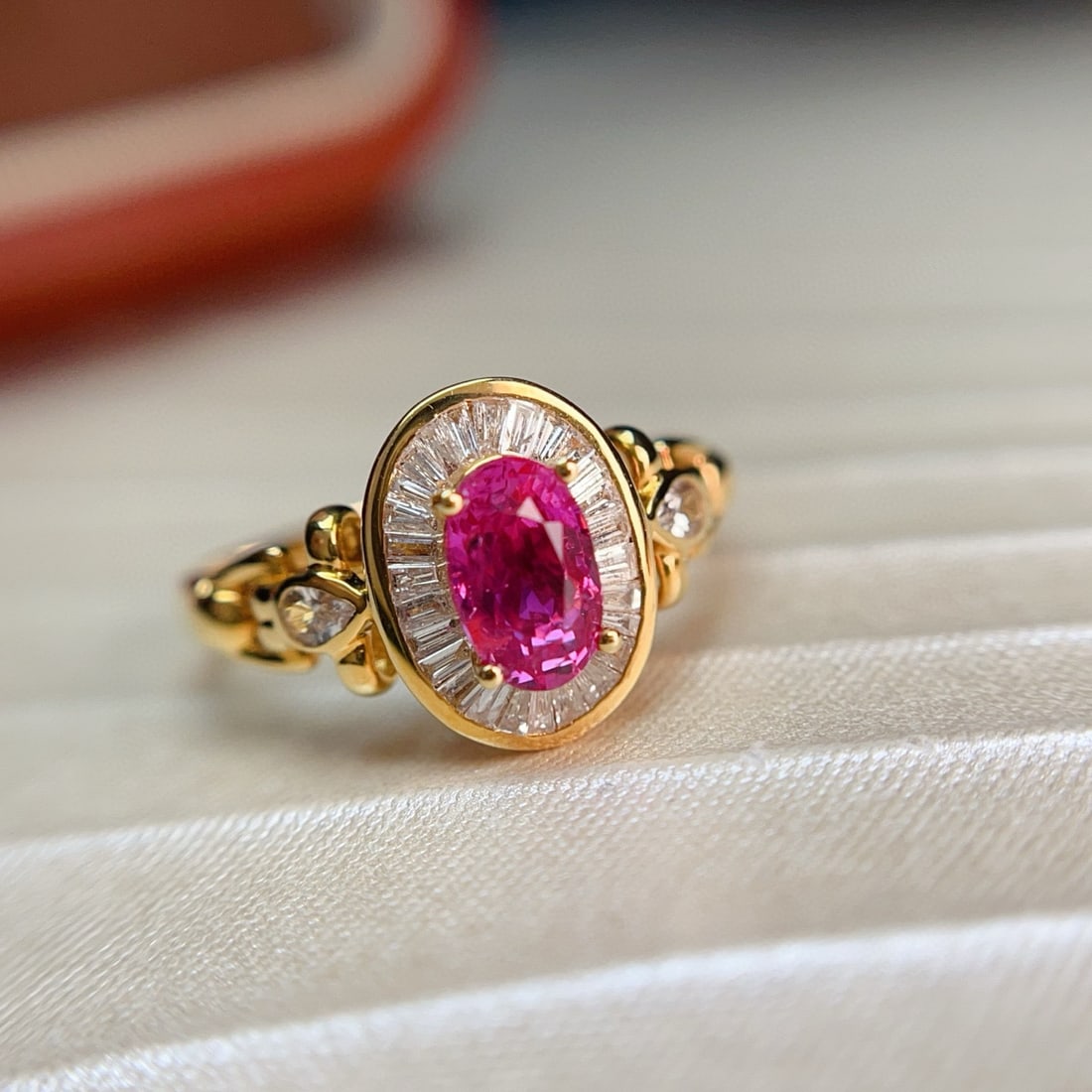 14k Gold 1.00 Ct Natural Ruby & Diamond & Sapphire Ring (1 of 7)