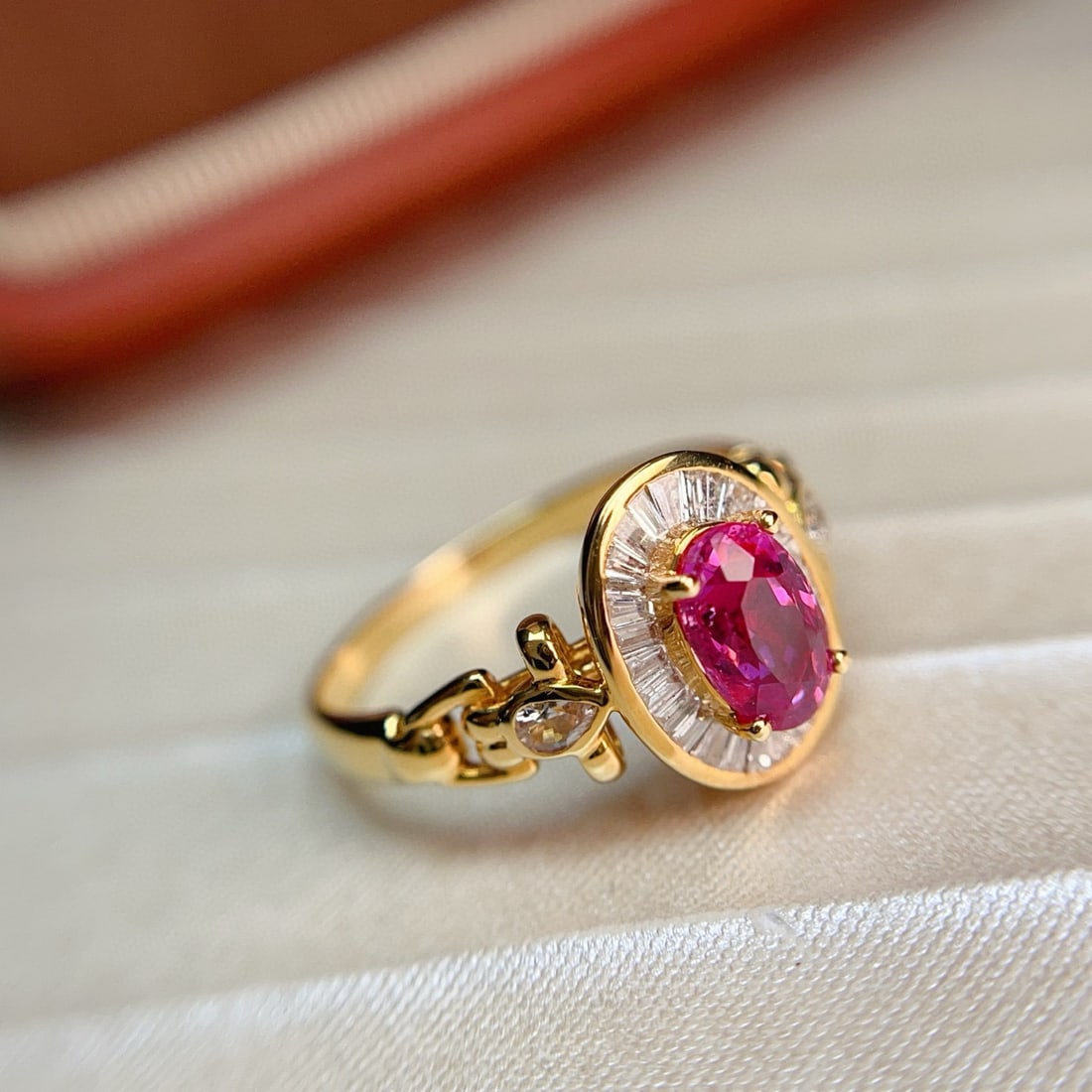 14k Gold 1.00 Ct Natural Ruby & Diamond & Sapphire Ring - 3