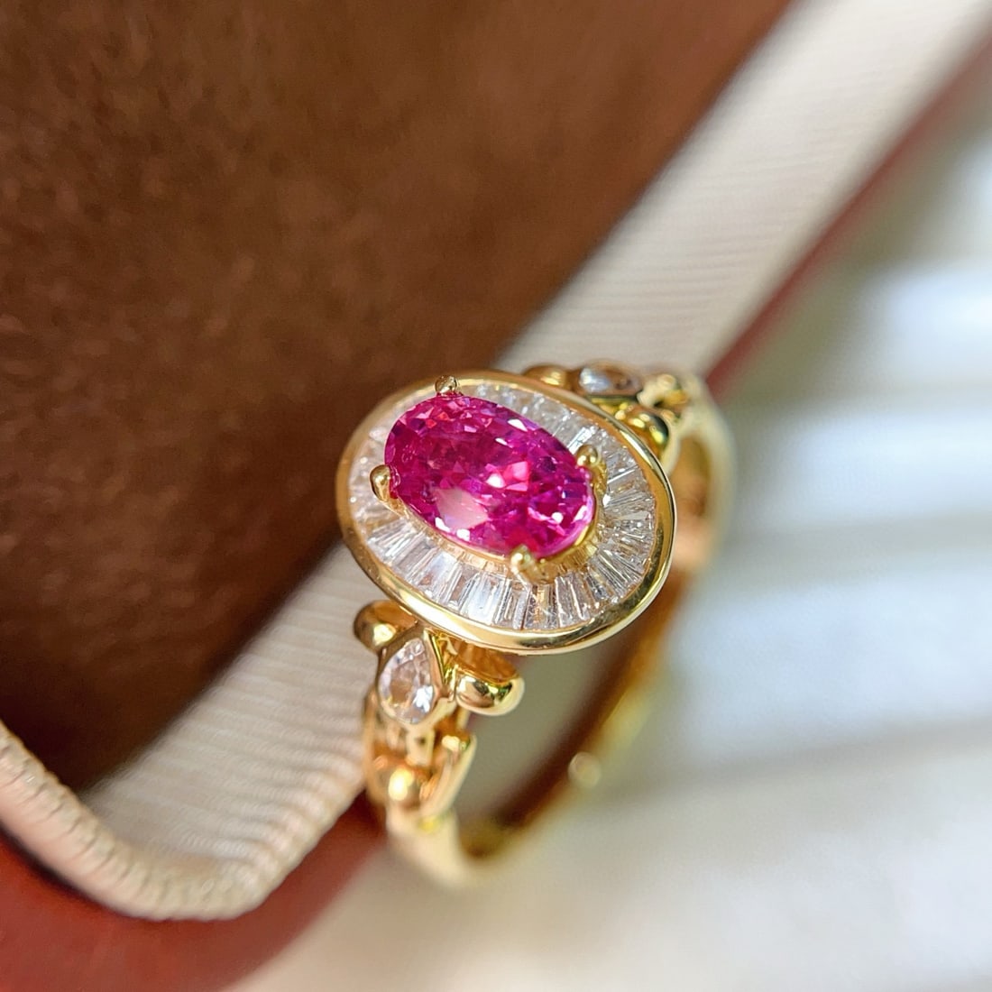 14k Gold 1.00 Ct Natural Ruby & Diamond & Sapphire Ring - 5
