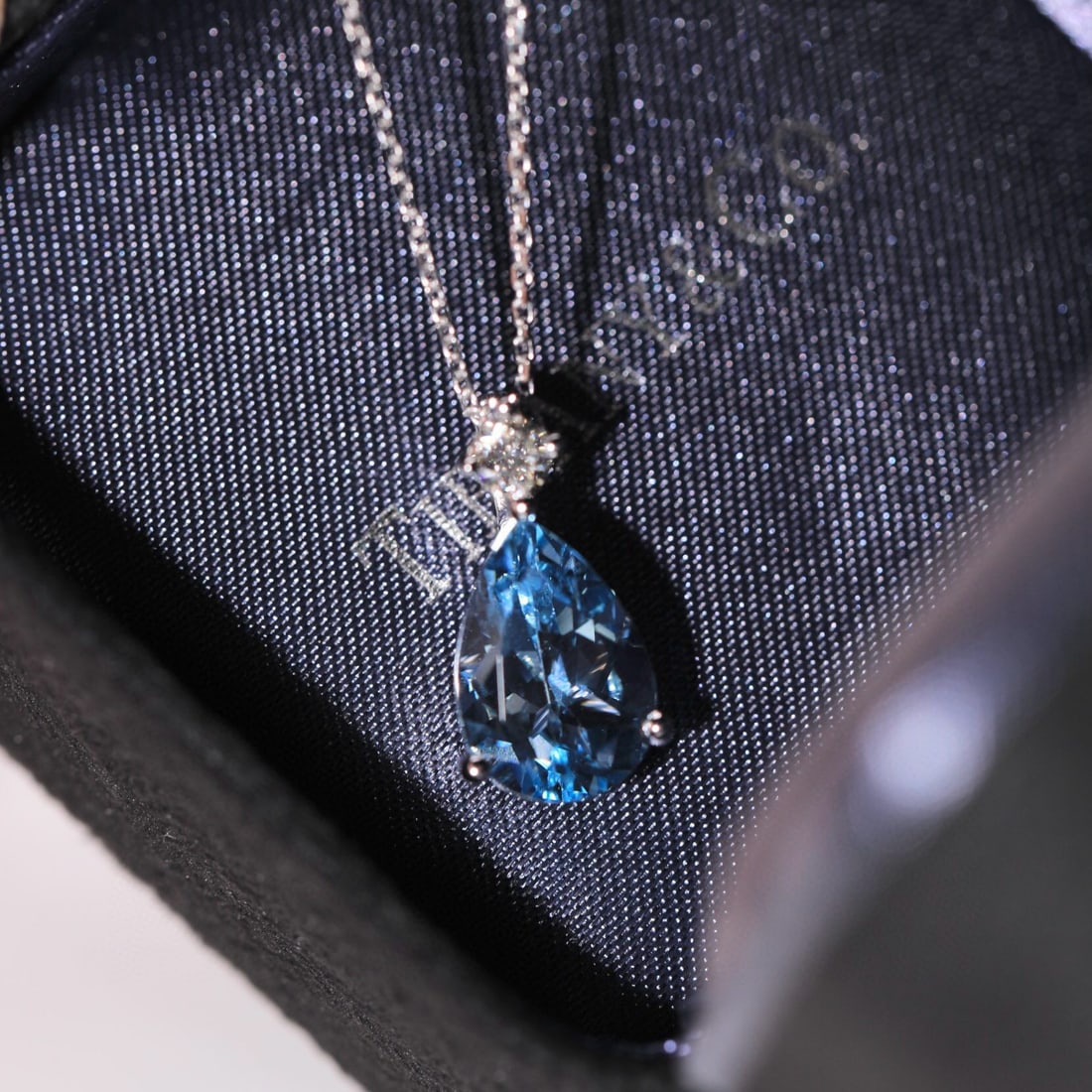 14k Gold 2.31 Ct Natural Aquamarine & Diamond Pendant( Without Chain ) - 4