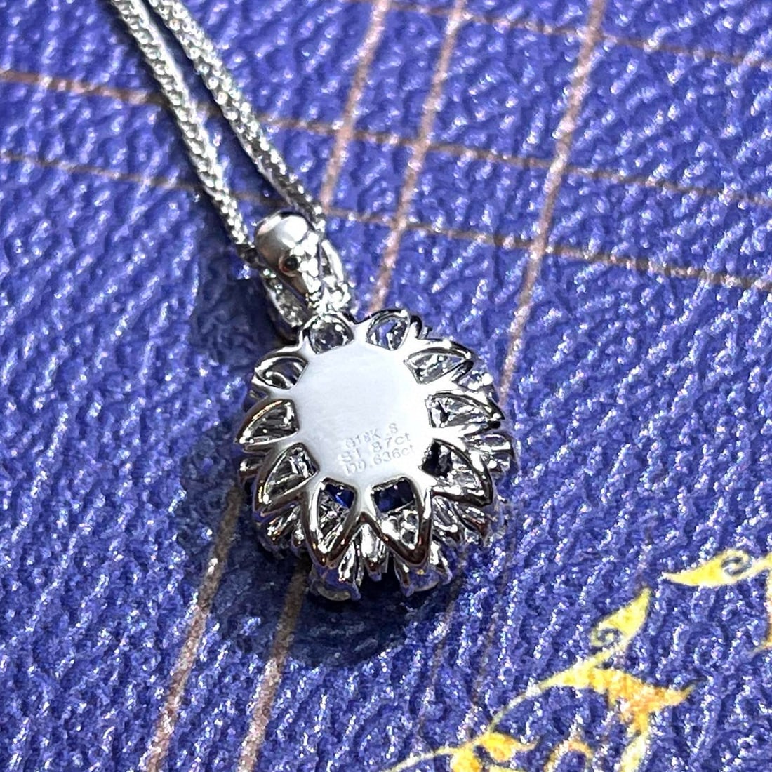 14k Gold 2.50 Ctw Natural Sapphire & Diamond Pendant( Without Chain ) - 5