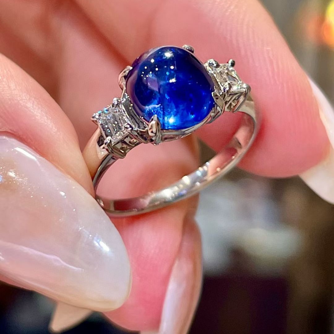 14k Gold 3.08 Ctw Natural Sapphire & Diamond Ring - 2