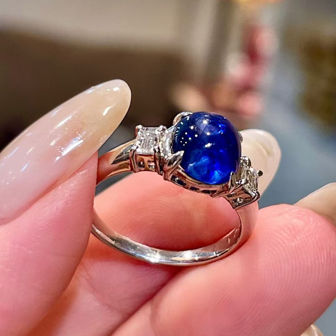 14k Gold 3.08 Ctw Natural Sapphire & Diamond Ring - 3