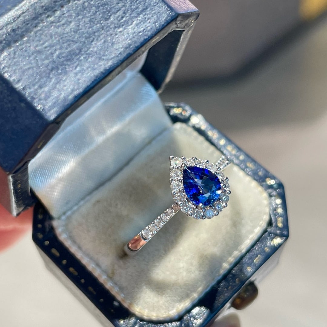 14k Gold 0.50 Ct Natural Sapphire & Diamond Ring - 2