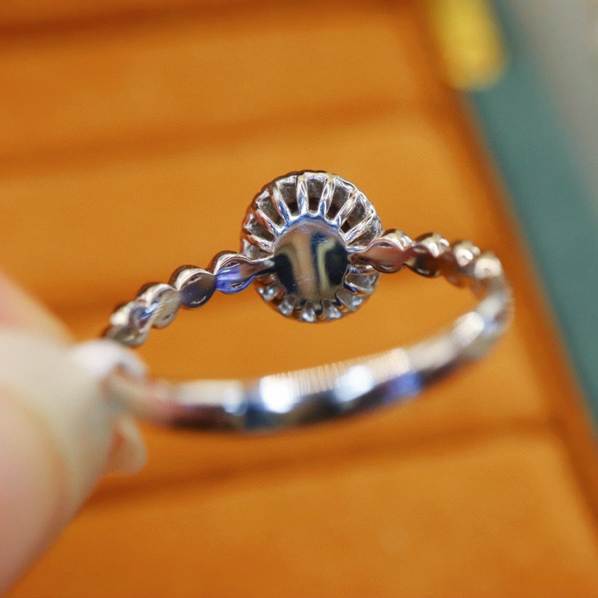14k Gold 0.75 Ctw Natural Sapphire & Diamond Ring - 5