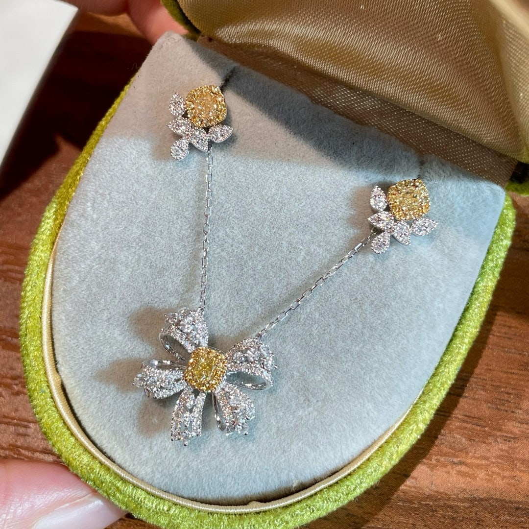 14k Gold 1.44 Ctw Natural Color Diamond Jewelry Set - 2
