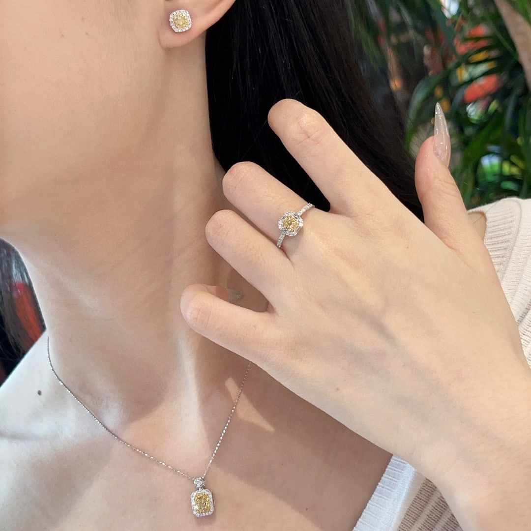 14k Gold 1.44 Ctw Natural Color Diamond Jewelry Set - 6