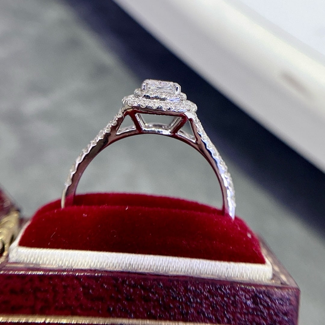 Gia Certified 14k Gold 0.5 Ct Natural H Vs1 Cushion Diamond Ring - 5