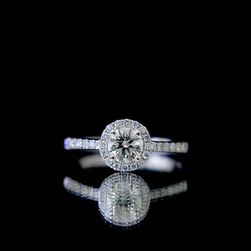 Gia Certified 14k Gold 0.40 Ct Natural E Si1 Round Diamond Ring - 2