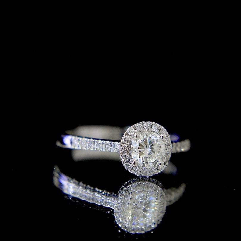 Gia Certified 14k Gold 0.40 Ct Natural E Si1 Round Diamond Ring - 3