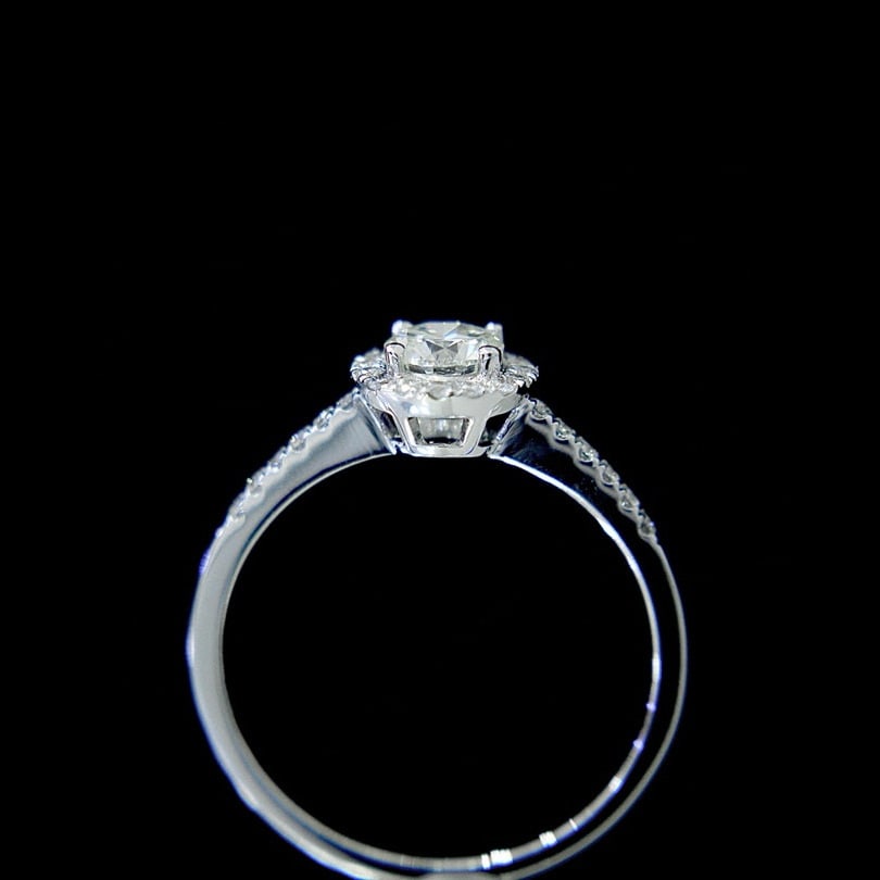 Gia Certified 14k Gold 0.40 Ct Natural E Si1 Round Diamond Ring - 4
