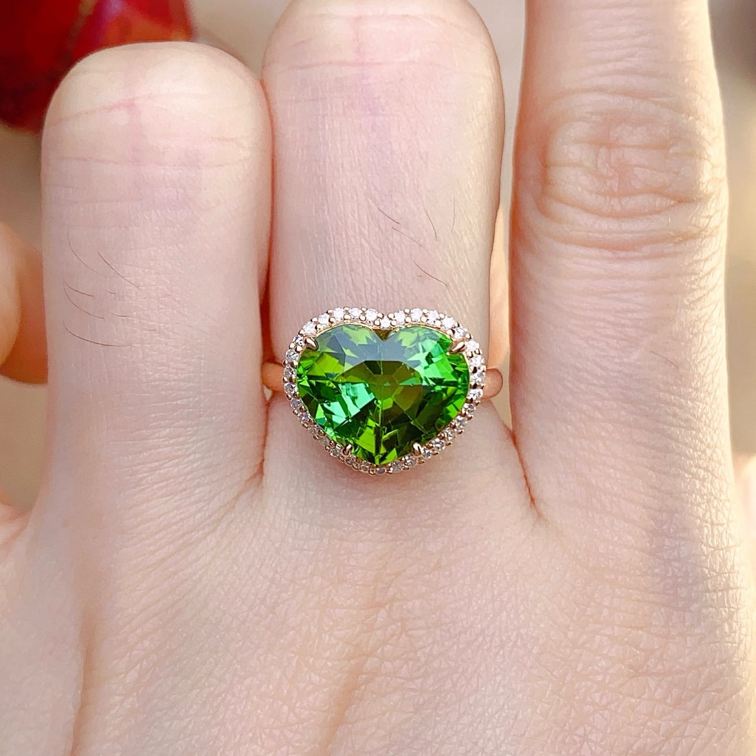 14k Gold 5.20 Ct Natural Tourmaline & Diamond Ring - 2