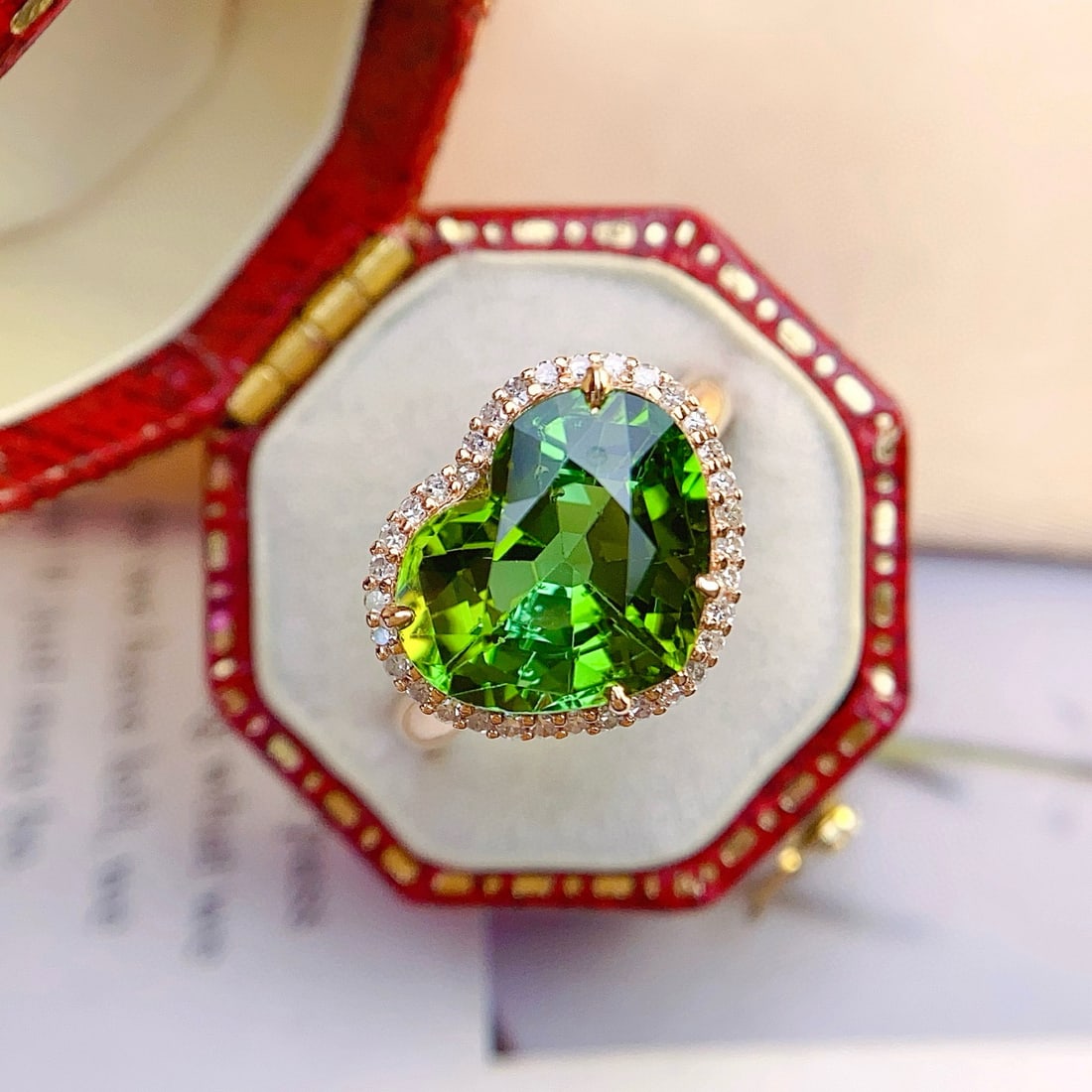 14k Gold 5.20 Ct Natural Tourmaline & Diamond Ring - 3