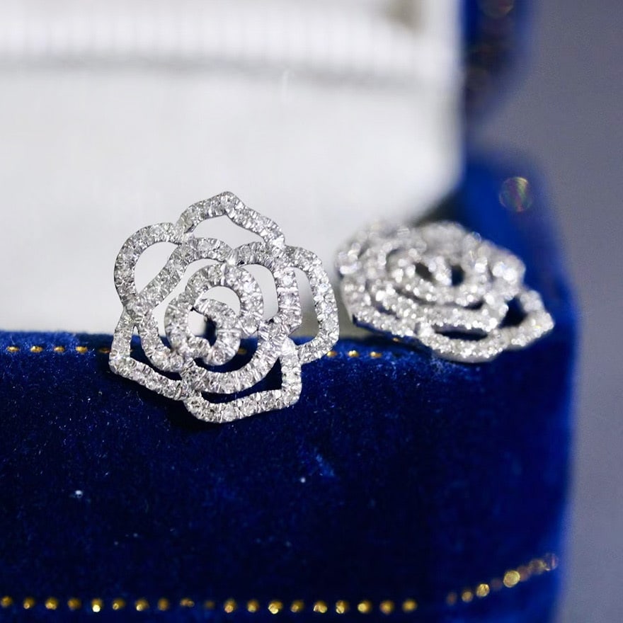 14k Gold 0.22 Ct Natural H Diamond Earrings - 2