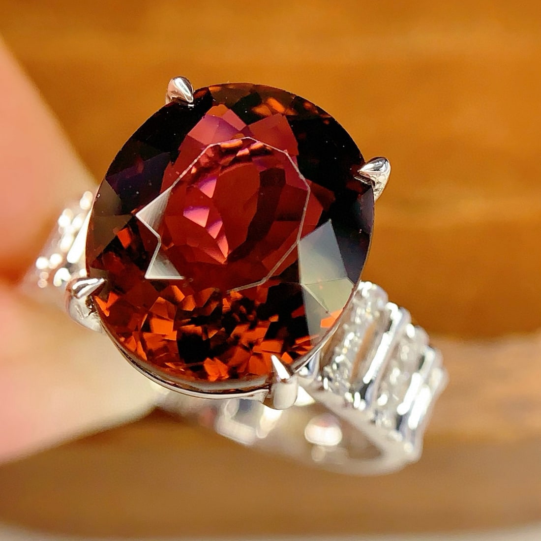 14k Gold 6.86 Ct Natural Tourmaline & Diamond Ring - 6