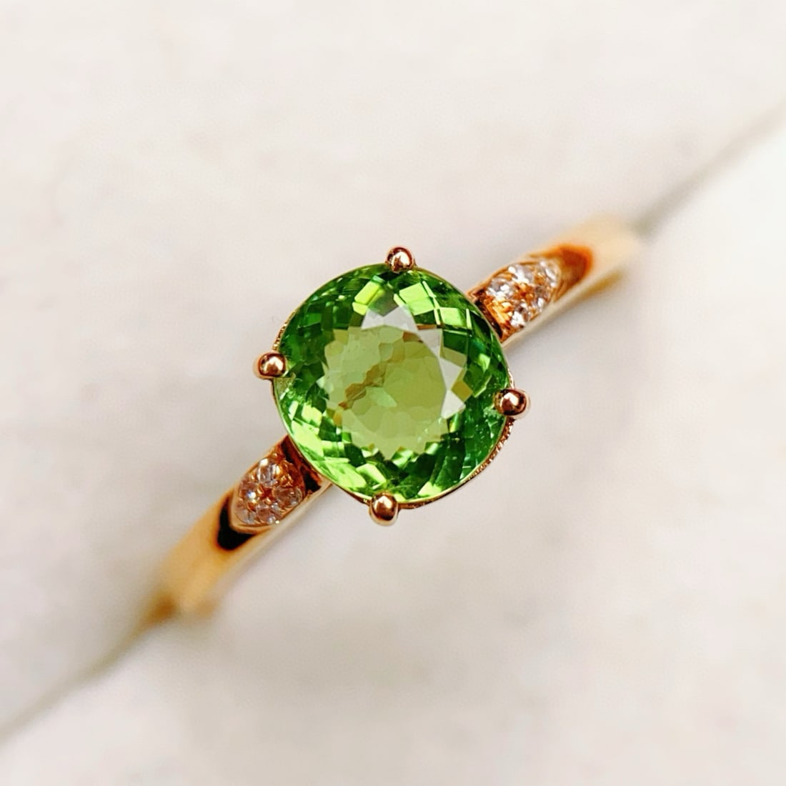 14k Gold 1.53 Ctw Natural Tourmaline & Diamond Ring - 2