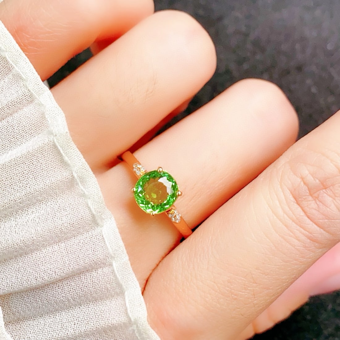 14k Gold 1.53 Ctw Natural Tourmaline & Diamond Ring - 6