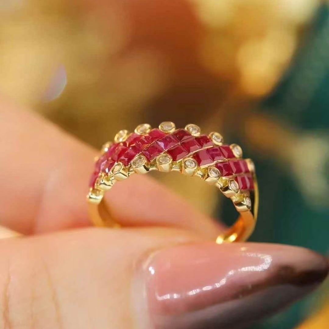 14k Gold 1.60 Ctw Natural Ruby & Diamond Ring - 4