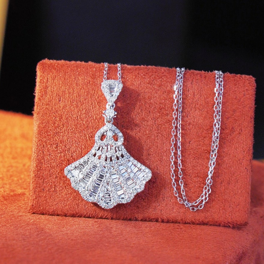 14k Gold 0.98 Ct Natural H Diamond Pendant( Without Chain ) - 3