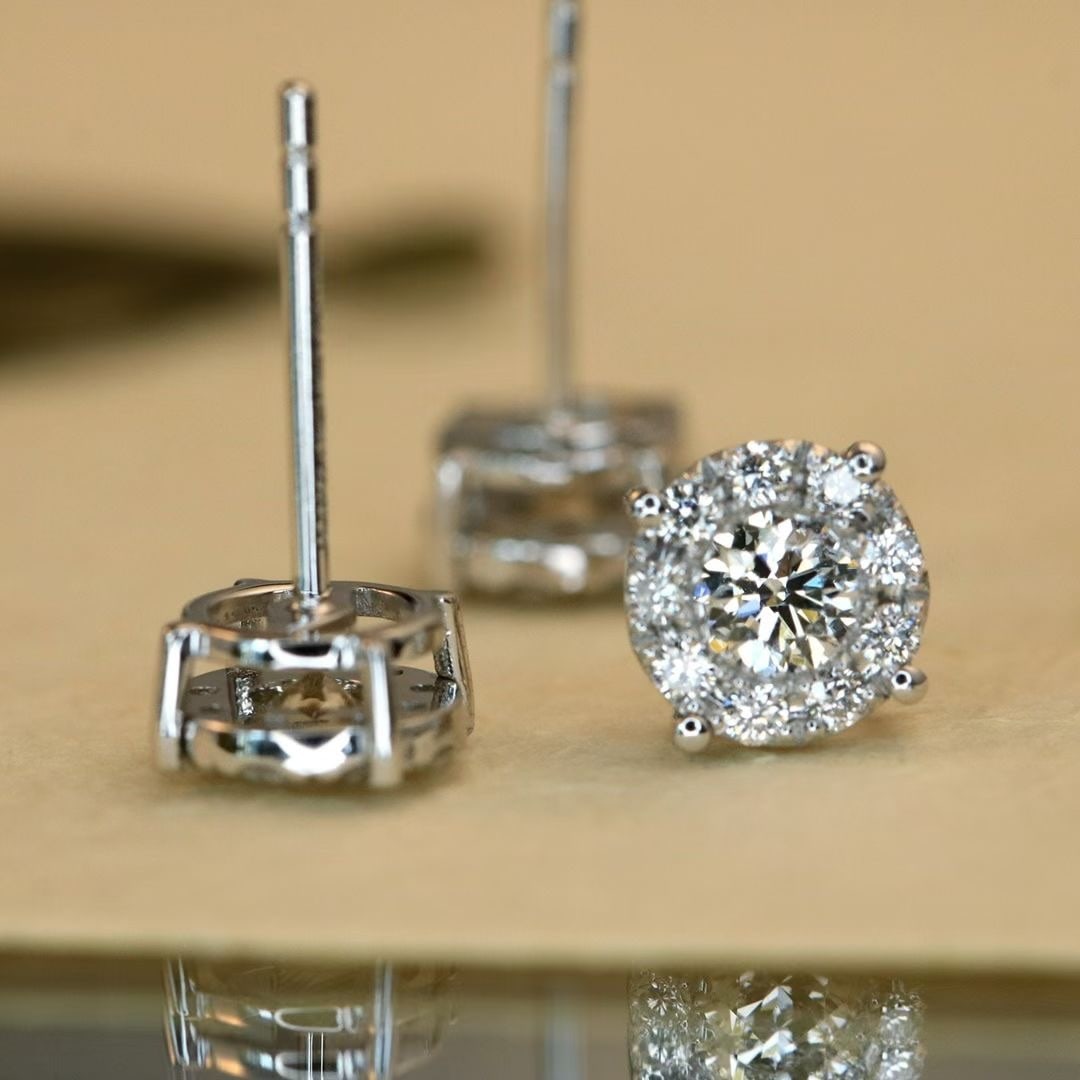14k Gold 0.50 Ctw Natural H Diamond Earrings - 3