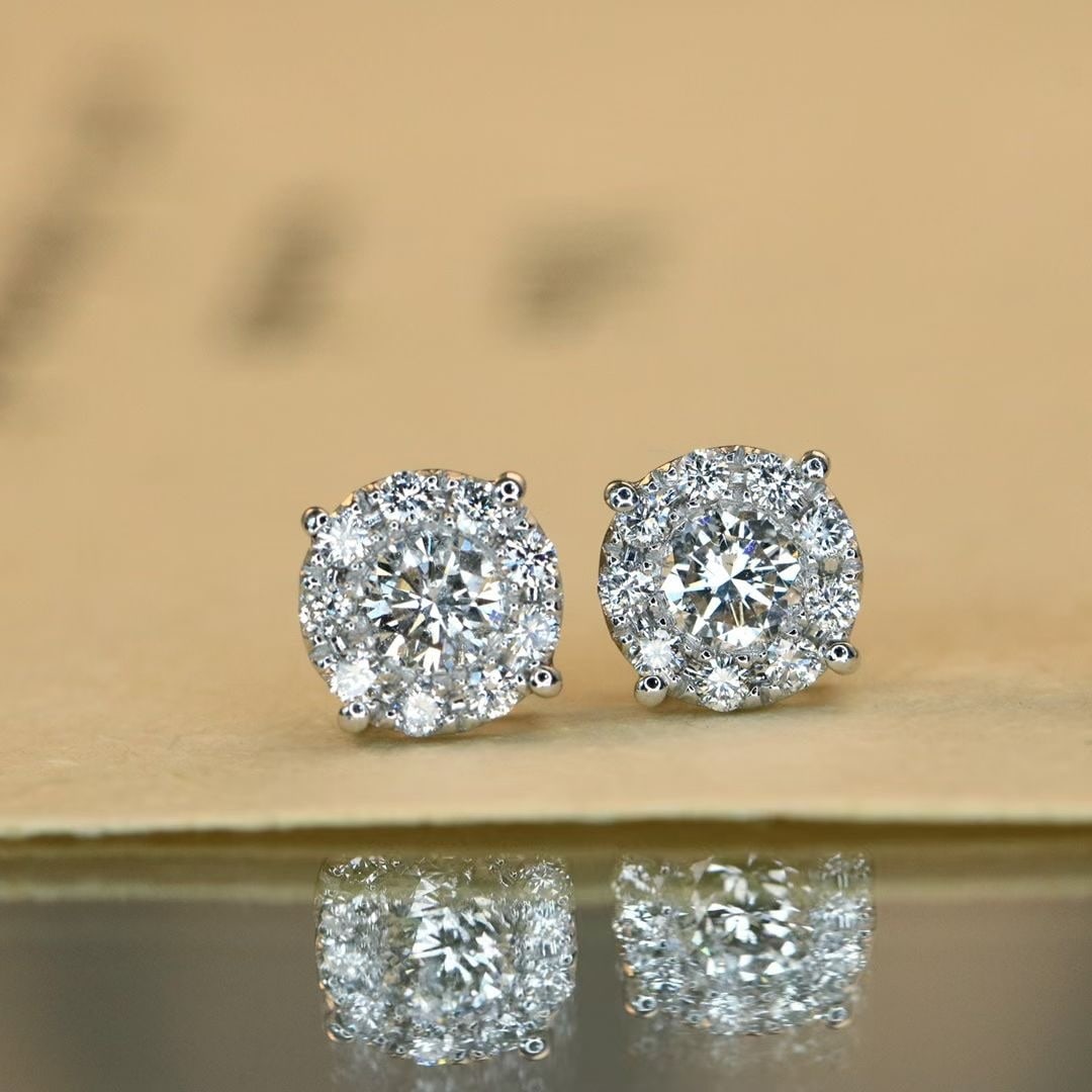14k Gold 0.50 Ctw Natural H Diamond Earrings - 4