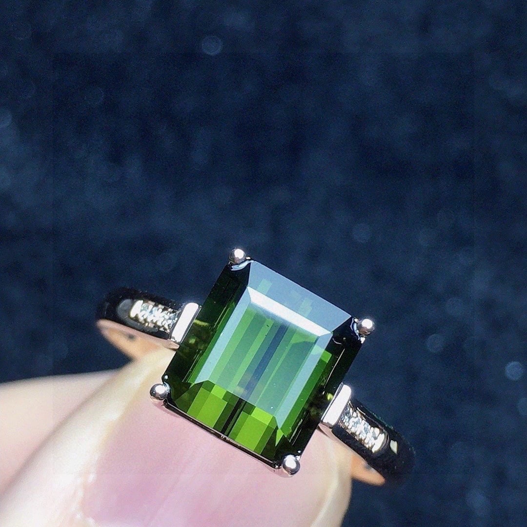 14k Gold 2.88 Ct Natural Tourmaline & Diamond Ring - 2